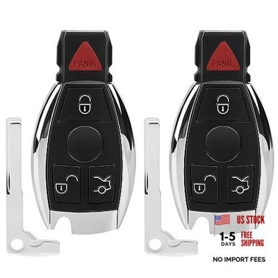 2× Keyless Entry Ignition Key Fob Replacement Fit for Mercedes-Benz E350 ML350 