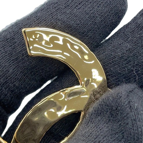 CHANEL CC Logo Brosche vergoldet schwarz - Bild 5 von 6