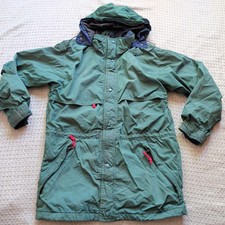 Vintage Eddie Bauer Coat Mens Medium Green Gore-Tex Parka Hooded Ski 90s Outdoor