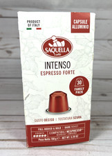 Saquella Caffe Espresso Intenso 30 Capsule Nespresso Coffee Dark Roast 7/27
