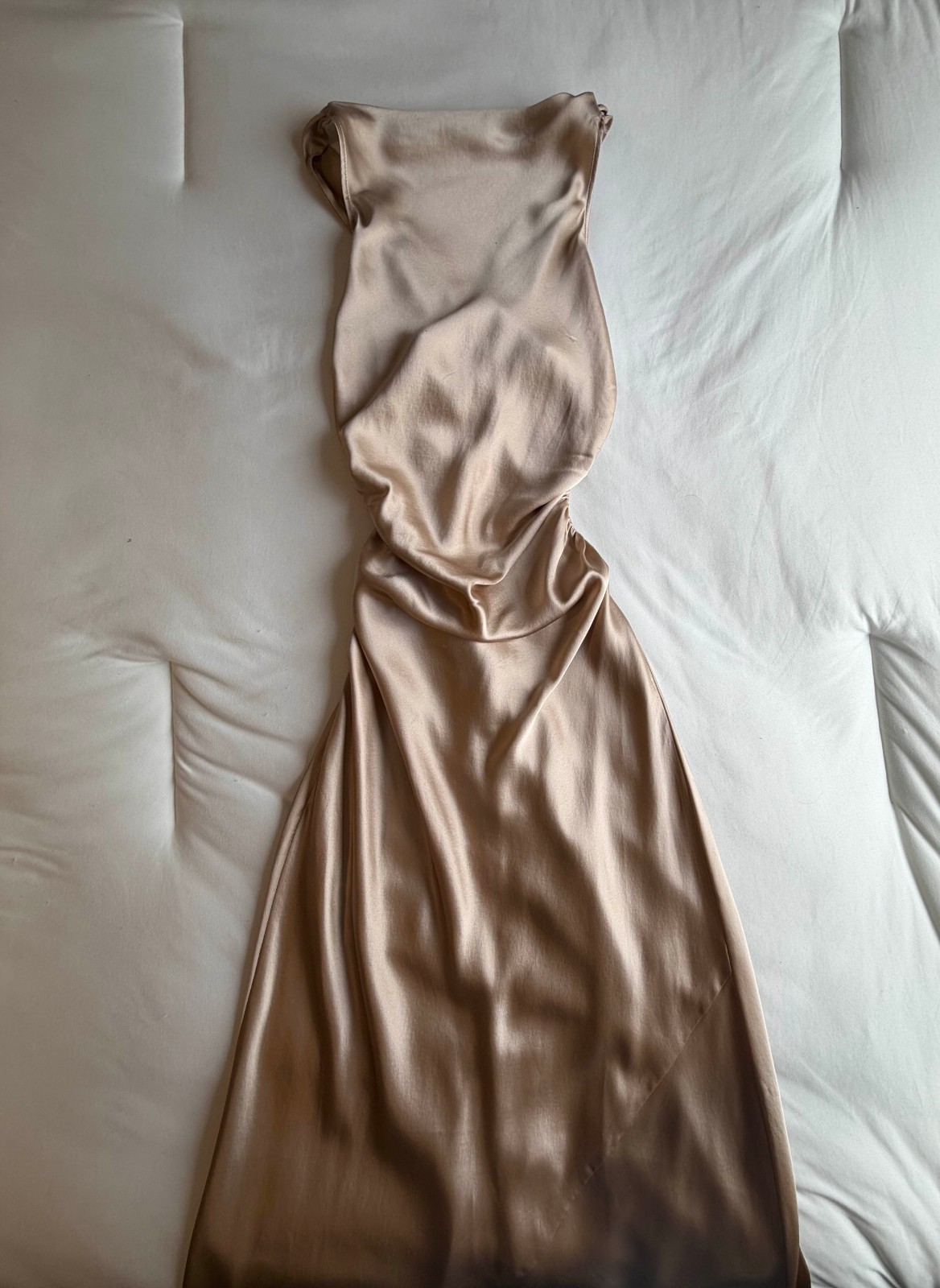 Reformation Exclusive Gold Casette Silk Dress Size 2 image 2