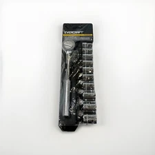Evercraft 11 Pc 3/8” Drive Metric Socket Set Ratchet Wrench Chrome Tool Kit New