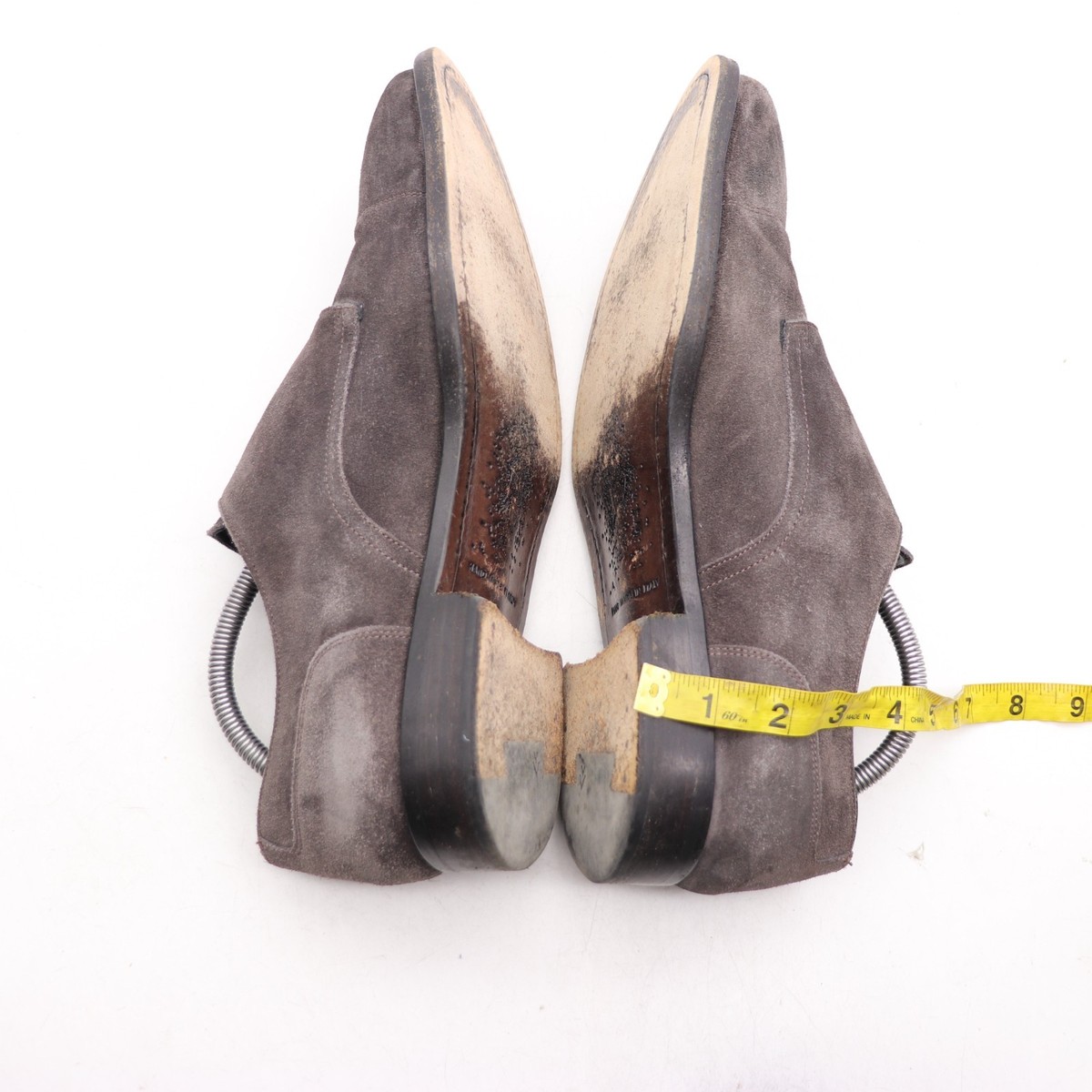 John Varvatos Men\'s Size UK 10 Gray Suede Double Monk Strap Hand made Italy Tuscan Italian Calf Suede Double Monk - Stone | Martin Dingman main image 4