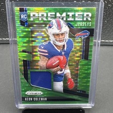 2024 Prizm Keon Coleman Neon Green Pulsar Premier Jerseys RC #PJ-KCN Bills