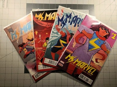 Marvel Ms. Marvel Comic Lot Issues #1, #10, #12, #13 Miyazawa Boarded