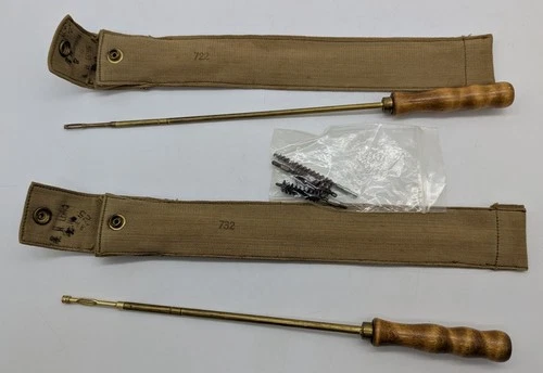 2 WW1-Era RH Long Rifle Military Gun Pistol Cleaning Kits Pouches 722 732 - READ