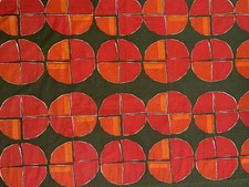Vintage 1960s Swedish "Melone"  Anita Stahle for Boras Wafveri Red Orange Fabric