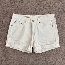 AG Adriano Goldschmied The Hailey Ex-Boyfriend Roll-Up White Short Womens 24