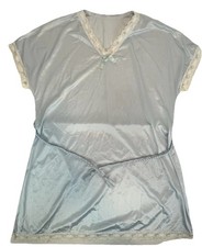 Vintage Pajamas Fantasy Nightwear Women's Pale Blue Size M Belted Top Nylon