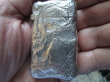 Rare Antique 1880 GORHAM HIZEN PATTERN - STERLING MATCH SAFE / VESTA #1 of 12