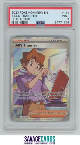 2023 Pokemon Scarlet & Violet 151 Bill's Transfer PSA 9 #194/165 Ultra Rare