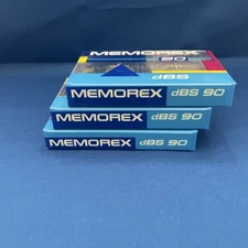 Lot of 3 Memorex DBS 90 Blank Cassette Tapes New