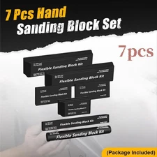 7Pcs Sanding Block Kit Flexible EVA Foam Wet or Dry Various Shapes and Sizes NEW