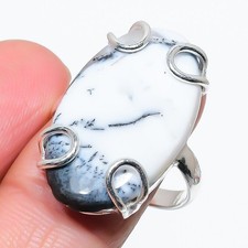Dendritic Opal Gemstone Handmade 925 Sterling silver Jewelry Ring Size-8.75 US 