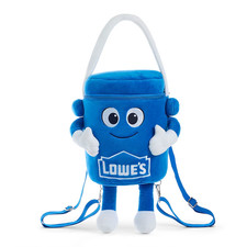 Lowe's Blue Plush Bucket Backpack, Zip Closure, Limited Edition NEW