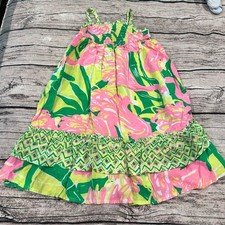 Lilly Pulitzer For Target Pink and Green Smocked Maxi Dress Size 2T