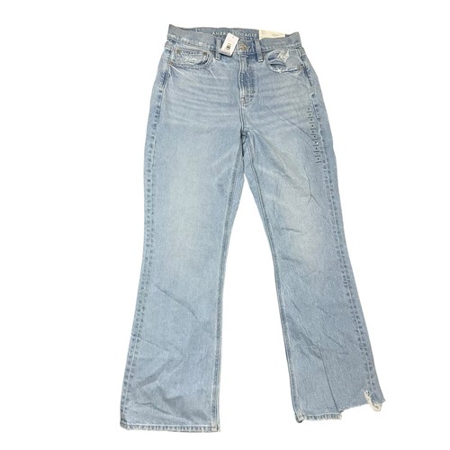 American Eagle Jeans 4 90s Flare Stretch Super High Rise Light Wash Distressed