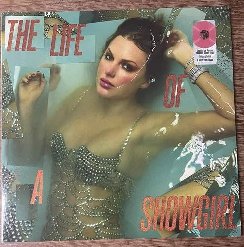 TAYLOR SWIFT LIFE OF A SHOWGIRL LP SEQUINS ARE FOREVER MAGENTA GLITTER VINYL