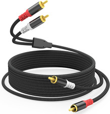HOSONGIN RCA Audio Cable 25FT - Dual Shielded Noise Free Durable Braided Male to