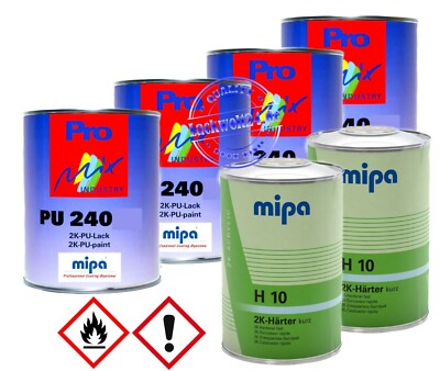 Mipa 2K Lack in RAL Wunschfarbe MATT (4kg) + 2K-Härter H10 kurz (2 Liter)