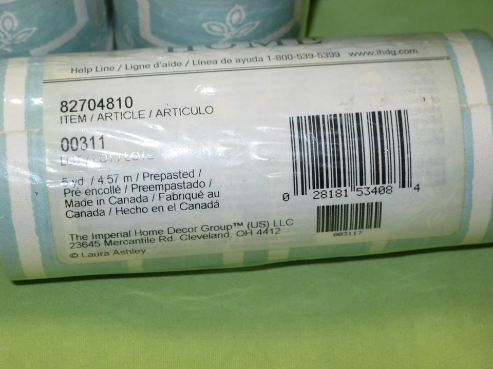 #82704810 Laura Ashley 4" WALLPAPER Wall BORDER Prepasted 5 Yds X 4 ROLLS Motif - Image 3 of 3