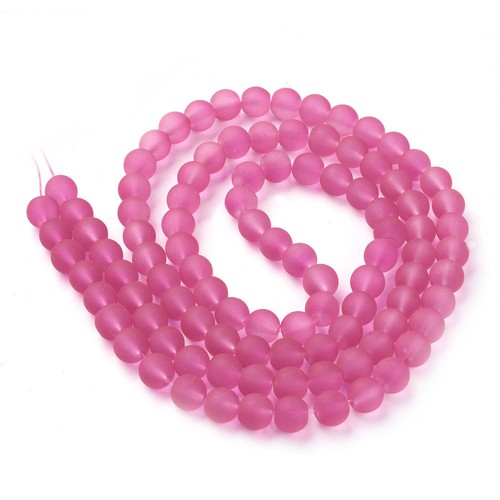 1Strand Transparent Glass Beads Frosted Round Mutli-Color for Jewelry Making - Picture 60 of 80