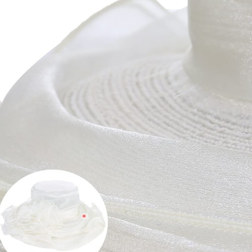 Womens Church Kentucky Derby Hat Wide Brim Tea Party Wedding Cap Medium Beige - Picture 5 of 7