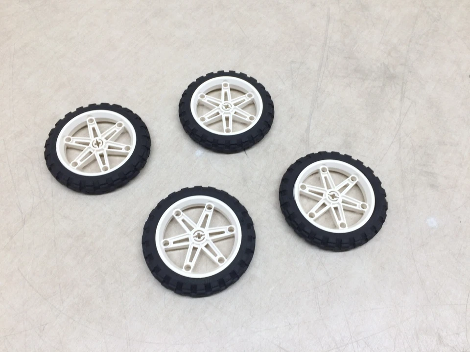 Lote de 4 Neumáticos Lego 81.6x15 Llanta 2903 Negro Moto Rueda RCX Robot Mindstorms Foto 2 de 4