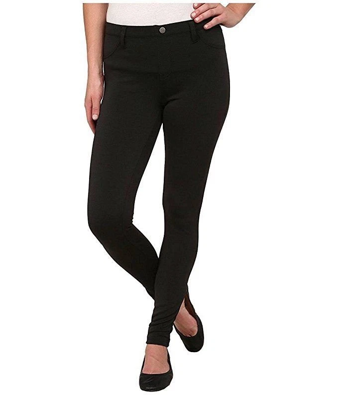 NWT HUE Women's Scuba Leggings Back Pocket Real Belt Loops Pants Black Size  XS