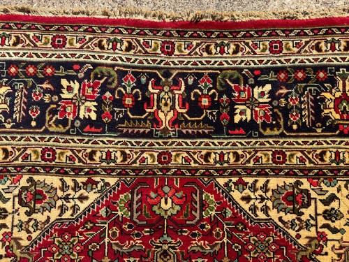 7x10 ANTIQUE ORIENTAL RUG HAND-KNOTTED VINTAGE RED BLUE HANDMADE geometric heriz - Picture 11 of 24