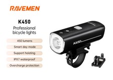 Ravemen K450 Bike Front Light Flashing LED Bicycle Light Rechargeable With Mount