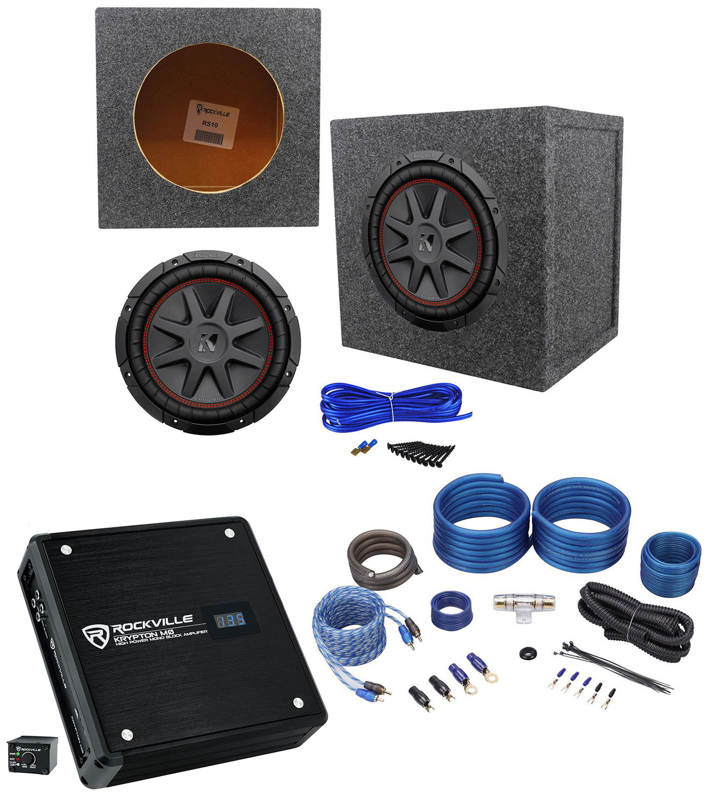 Автомобильный сабвуфер Kicker 43CVR102 COMPVR 10 мощностью 700 Вт моноусилитель Герметичная коробка Комплект усилителя 38090₽