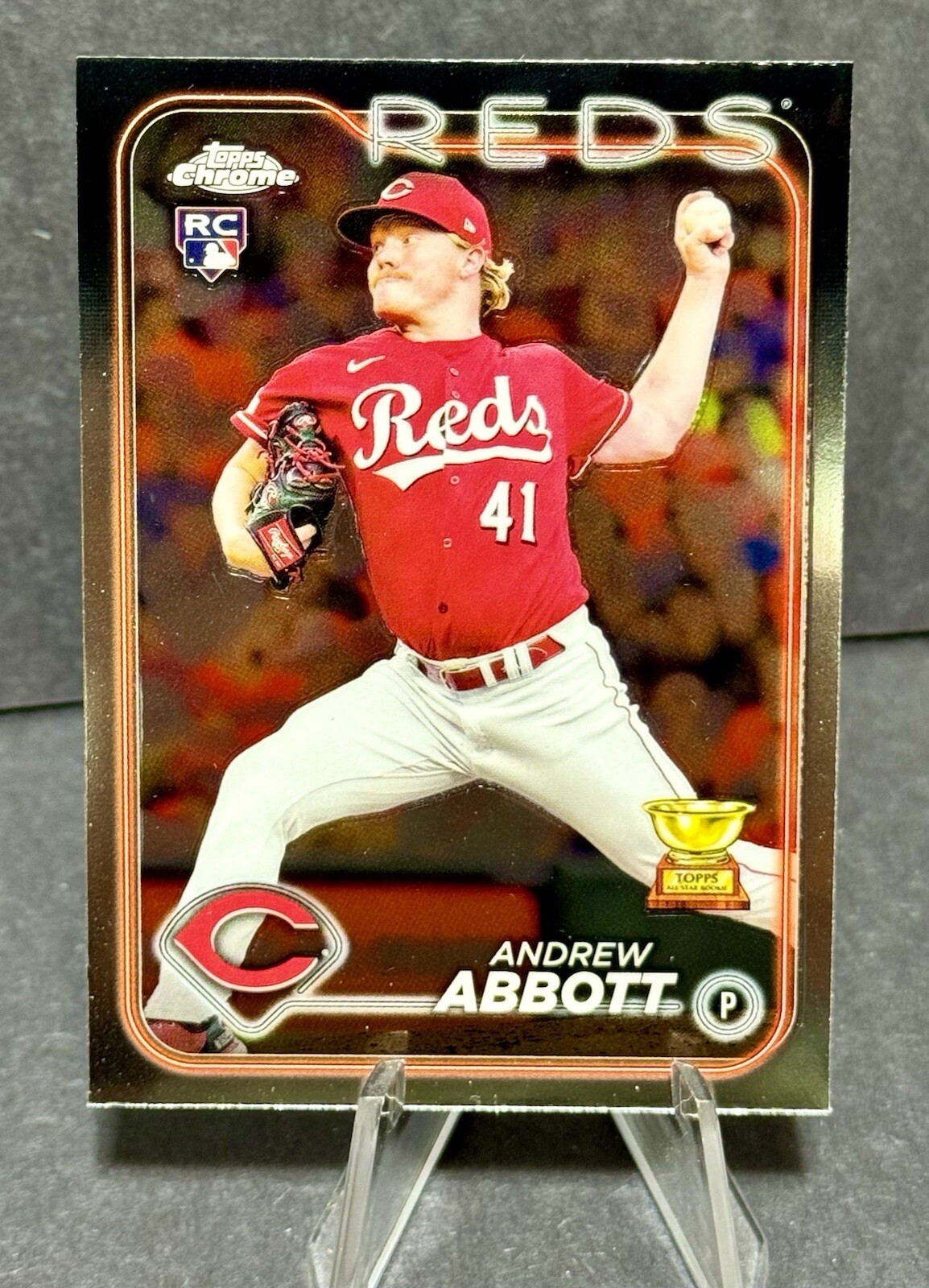 2024 Topps Chrome Andrew Abbott (RC) Base #154 Cincinnati Reds Rookie Card