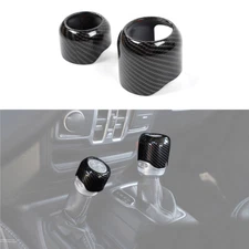 For Jeep Wrangler JL JT 2018+ Center Gear Shift 4WD Knob Cover Trim Carbon Fiber