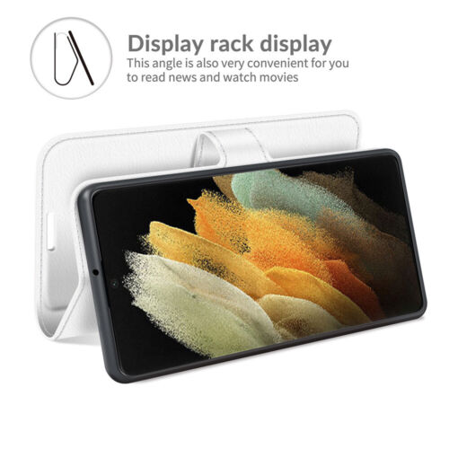 Funda tipo billetera con ranuras de cuero brillante para Cricket ICON 6/AT&T y 2 correas - Imagen 10 de 24
