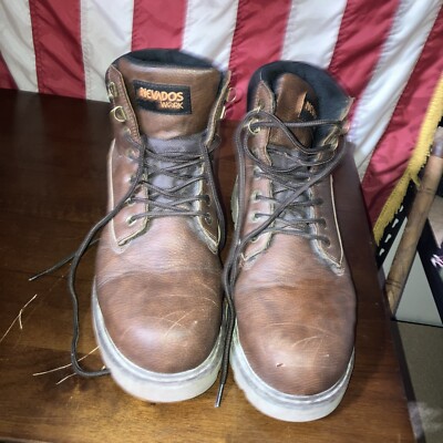 Nevados Mens Work Hard Toe Boots Brown Lace Up Thick Tread  display picture 2