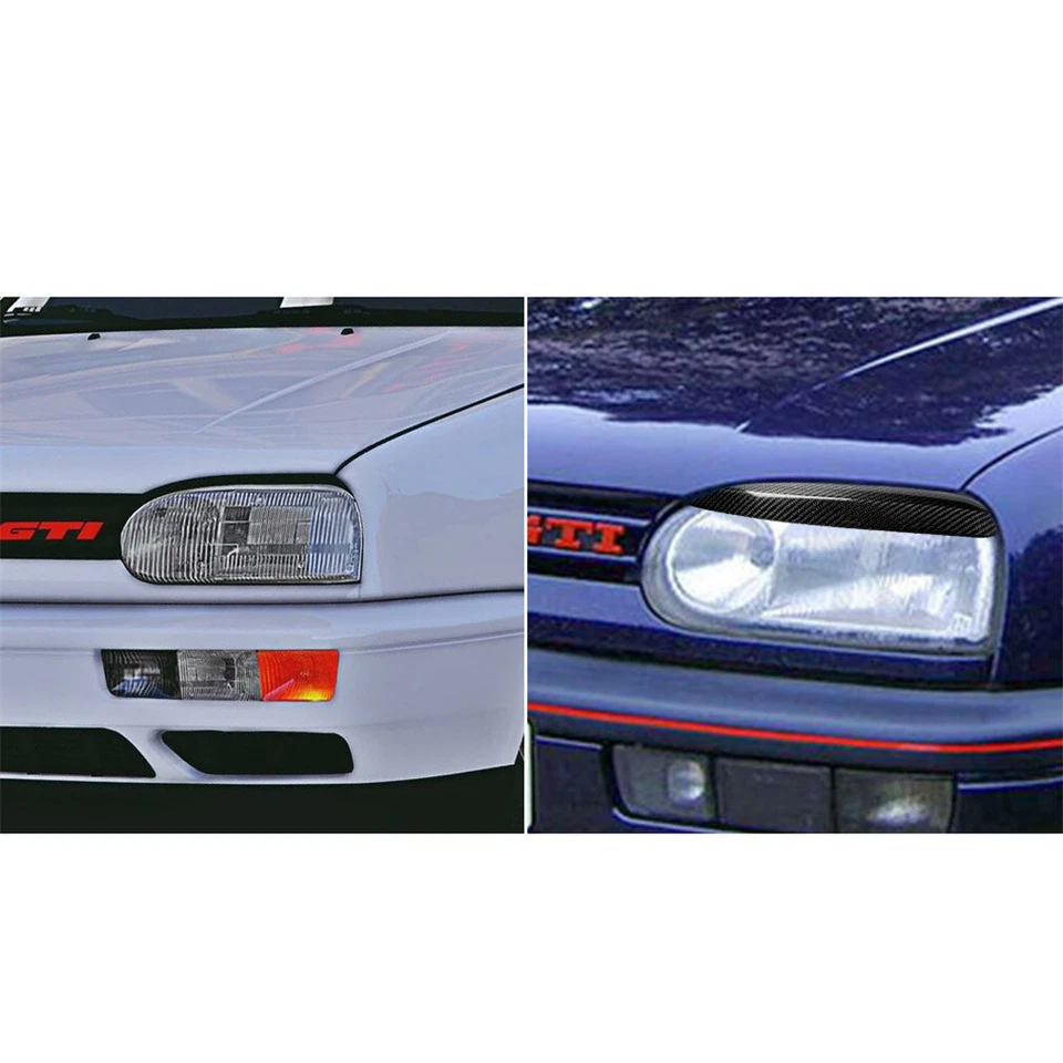 Наклейка отделка бровей автомобильная фара подходит для Volkswagen Golf 3 MK3 1992-1999 карбоновая - Изображение 4 из 4