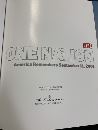 One Nation: America Remembers September 11, 2001 Leather Hardcover LB90 - Picture 3 of 7