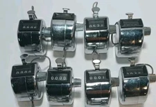 Lot Of 8 - 4 Digit Number Dual Clicker Golf Hand Tally Pitch Counter Silver Case