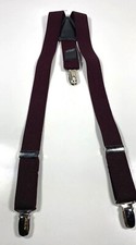 22-Inch Children Elastic and Adjustable Suspenders, Burgundy