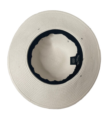 Womens Marcus Adler White Black Status Print Bow Sun Hat Wide Brim Summer Beach Womens Marcus Adler White Black Status Print Bow Sun Hat  main image 2