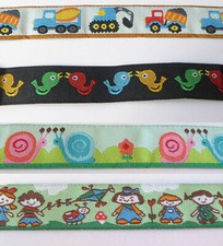 1m Webband Borte Bänder Dekoband Auto Bagger Vogel Kinder Schnecke (1,50€/m)
