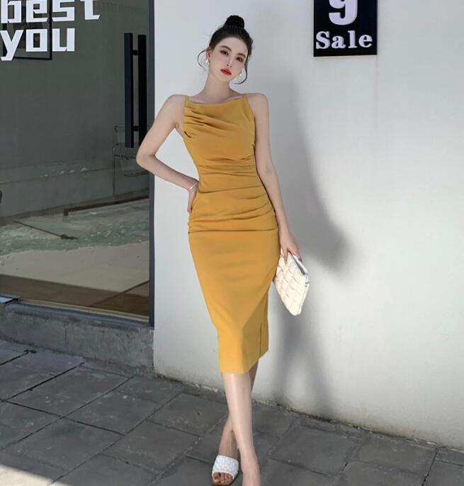 Women's New Fashion Sleeveless Hip Package Slim Fit Slit Midi Pencil Dress | eBay Women's New Fashion Sleeveless Hip Package Slim Fit Slit Midi Pencil Dress | eBay