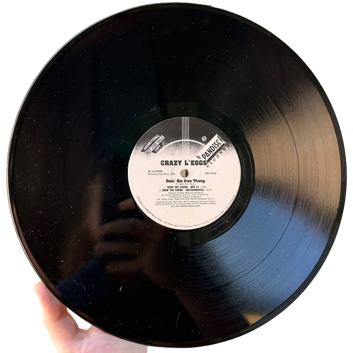 Crazy L'eggs - Doin His Own Thang (VG+) 12” Promo Vinyl Record LP