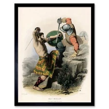 Painting Portrait Highland Clan Scotland Tartan Macmillan 12X16 Inch Framed Prin