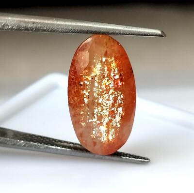 Natural Fire Sunstone Oval Shape Faceted Untreated Gemstone 6.50 Carat 16.6X9 mm