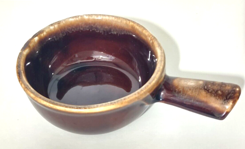 Vintage McCoy Pottery USA Brown Drip Soup Chili Bowl Lug Handle 7050 USA - Picture 2 of 3
