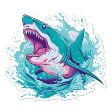 Shark Wave Bite Sticker Decal