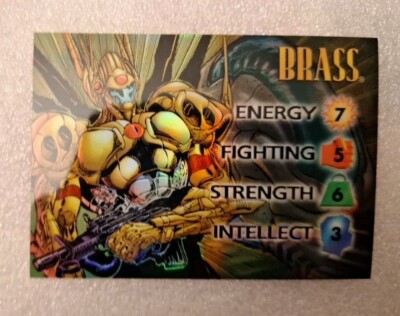 1997 Marvel vs Wildstorm Overpower CCG Refractor BRASS #OP1 NM/MT