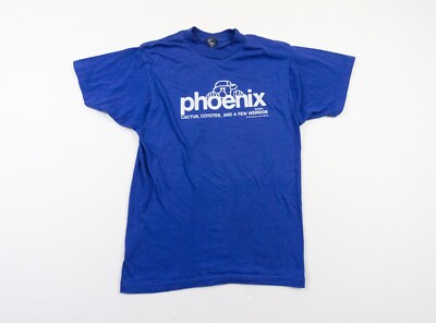 Vintage Phoenix Software Shirt Mens Medium Blue 80s Technology Tee Crewneck